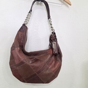 b. makowsky Rich Brown Leather Hobo Bag